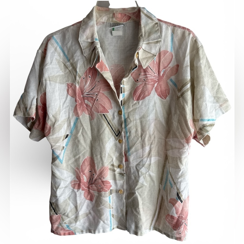 Koret Floral Blouse in Pink and White